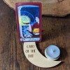 Card of the Day with Crescent Moon and Candle Holder- Tarot or Oracle Card Dispay
