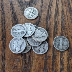 One Silver Mercury Dime