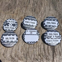 Pronoun Pinback Button: He/Him & They/Them (1.25") Pronoun Pinback Button: He/Him & They/Them (1.25")