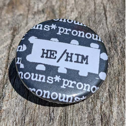 Pronoun Pinback Button: He/Him (1.25") Pronoun Pinback Button: He/Him (1.25")