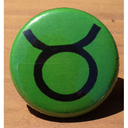 Green Taurus Symbol Button - Portland Button Works
