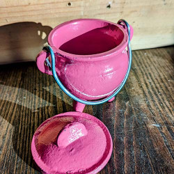 Cast Iron Cauldron- PINK Cast Iron Cauldron- PINK