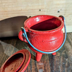 Cast Iron Cauldron- RED